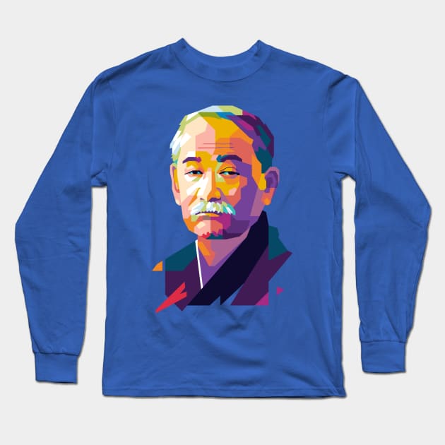 Kano Jigoro Popart Uncurve Long Sleeve T-Shirt by REKENINGDIBANDETBRO